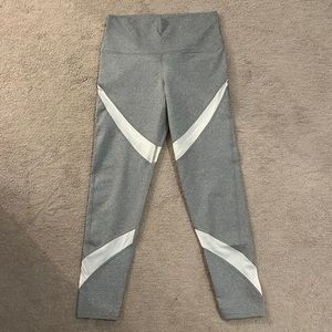 aerie grey and white mesh leggings
